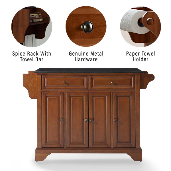 Three Posts™ Royce Granite Kitchen Island & Reviews Wayfair